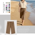 thumbnail image 6 of TRUBKH Linen Clothes for Women Active Wear Women Gym Shorts Streetwear Womens Athletic Shorts Biker Shorts Casual Elastic Waist Capri Pants Flowy Pants for Women Golf Pants Brown 5XL, 6 of 9