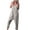 Gray, variant on Jumpsuits for Women Plus Size Solid Color V-Neck Sleeveless Straight Suspender Jumpsuit Cotton and Linen Baggy Rompers with Pocket Pink M