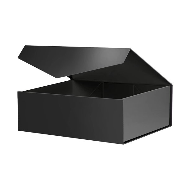 PKGSMART Gift Box, Large Black Gift Box with Lid for Birthday
