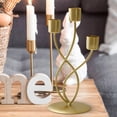 thumbnail image 3 of Candelabro de Metal Macarena Candelabro decorativo Candelero Oro 3 cabezas, 3 of 6