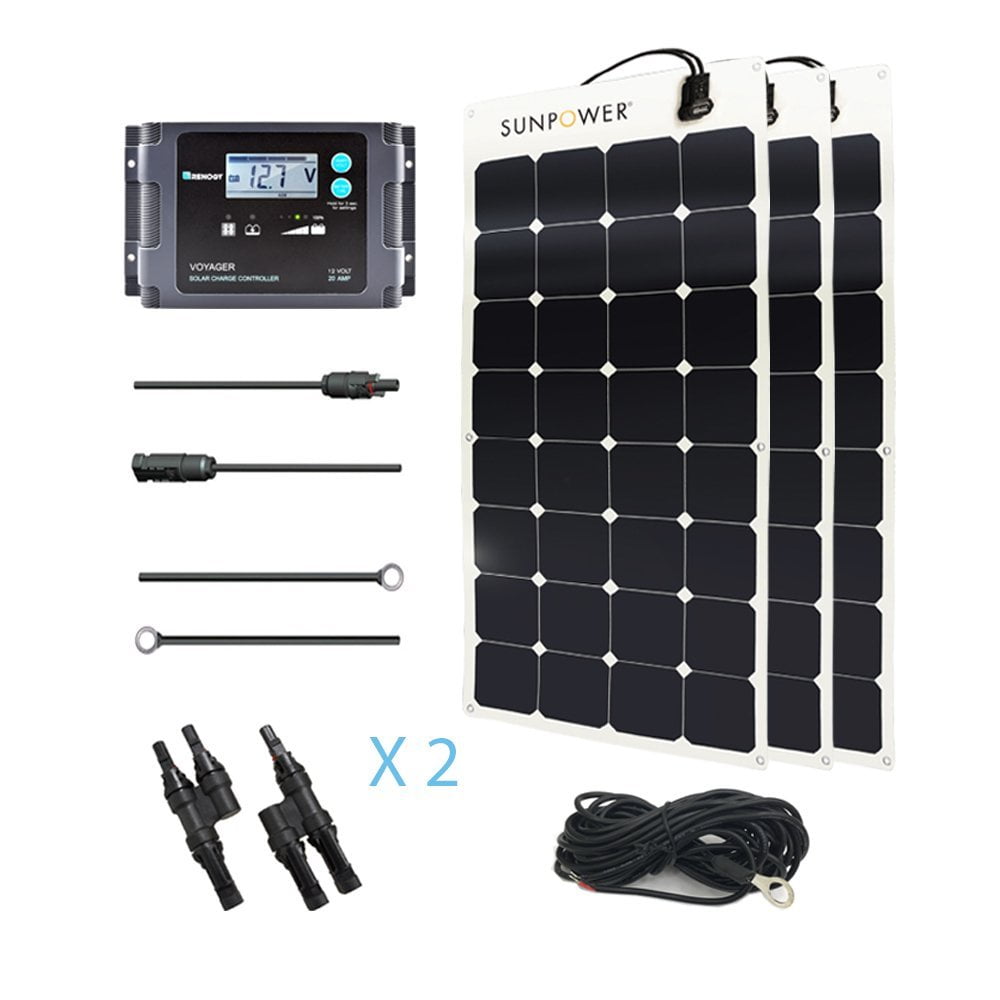 Renogy 300 Watt 12 Volt Solar Marine Kit with Sunpower Flexible Solar