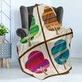thumbnail image 4 of Modern Soft Flannel Fleece Throw Blanket, Striped Tree Silhouettes in Spring Fall Winter Summer Seasons Artwork Composition, Cozy Plush for Indoor and Outdoor Use, 60" x 80", Multicolor, by Ambesonne, 4 of 5