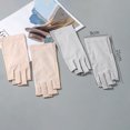 thumbnail image 6 of Mdesiwst 1 Pair Cycling Gloves Soft Breathable Half Fingers Stretch Thin Sun Protection Anti-Slip Particle Palm Lady Summer Gloves for Adult, 6 of 7