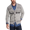 thumbnail image 1 of Weatherproof Cardigan Fair Isle pour Hommes, Gris, Très Grand, 1 of 1