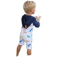 thumbnail image 6 of Odeerbi 1-7 Years Toddler Boys Long Sleeve Hooded Rash Guard Swimsuits Summer Beach One Piece Athletic Training Swimsuit Beachwear Cute Print Sunscreen Seaside Surfing Swimwear, 6 of 9