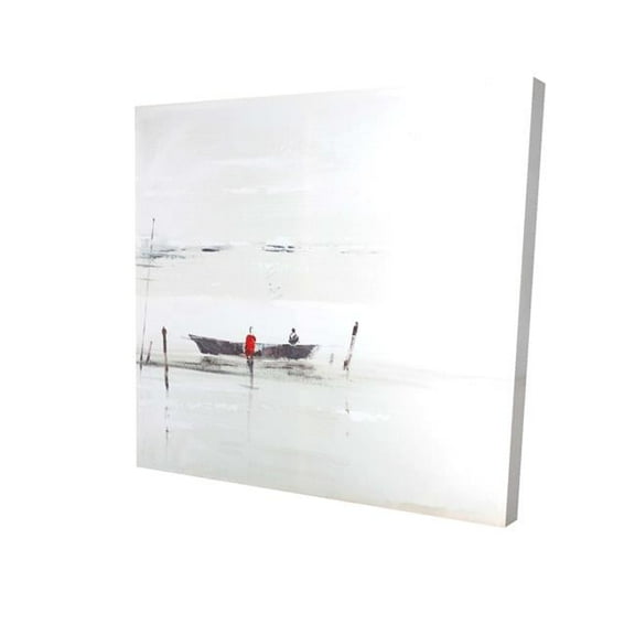 Begin Home Decor 2080-3232-LA77 32 x 32 in. Minimalist Boat on the Lake-Print on Canvas