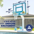 thumbnail image 5 of GoSports Splash Hoop LEGEND Pool Basketball Hoop Game with Water Weighted Base, Adjustable Height, and Regulation Steel Rim - Aqua, 5 of 6
