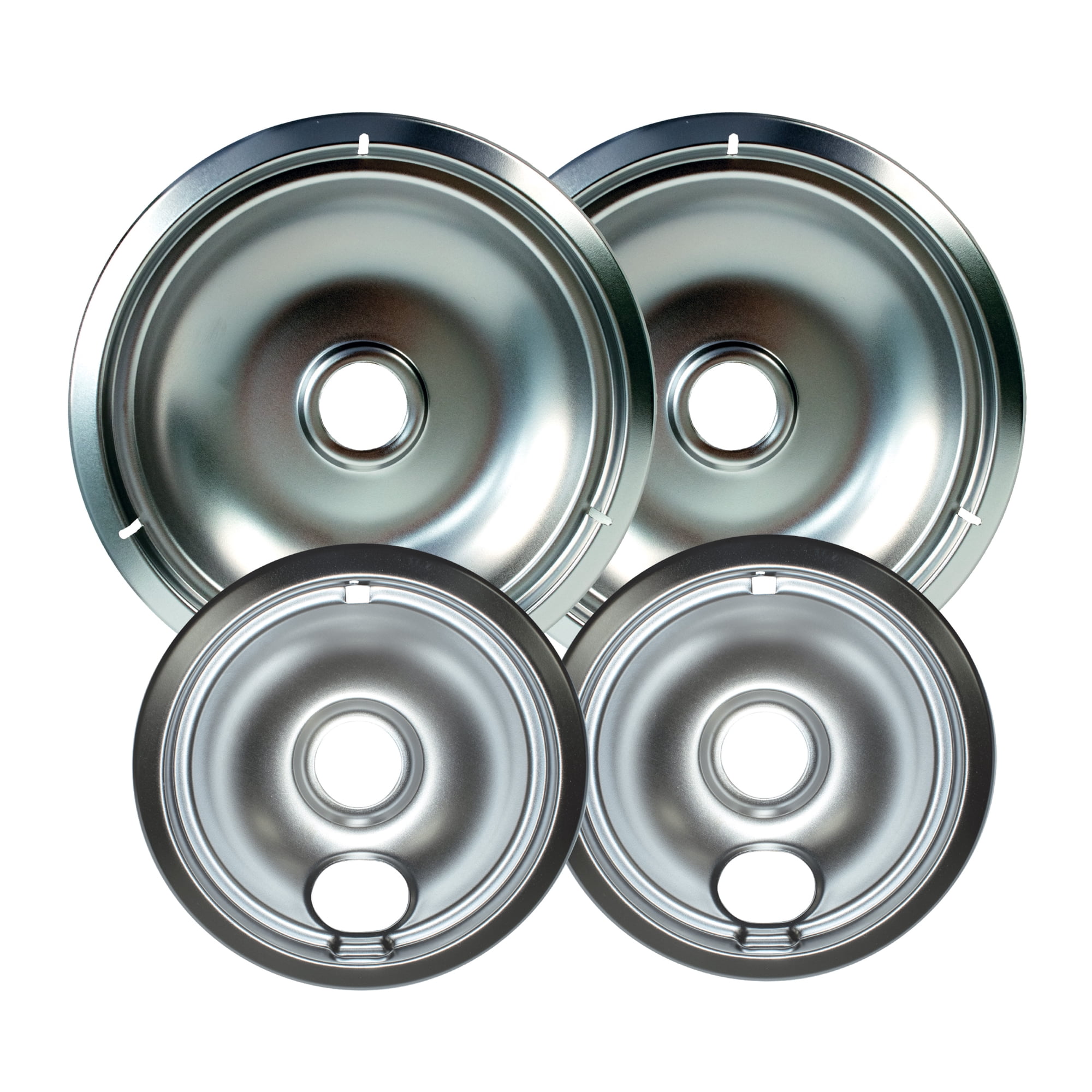 Mainstays R101C4 Universal Chrome Plated Drip Bowls, Set of 4. 2 Large and 2 Small