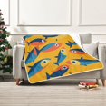 thumbnail image 7 of Yayeee Throw Blanket for Couch Soft Warm 50" x 60" Sofa Chair Bed Decoration, Yellow Sardines Pattern, 7 of 7