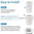 thumbnail image 4 of White Pool Umbrella Sleeve Adapter for Waterways, PC Insert for 1.5" and 1.35" Umbrella Poles, Single Threaded Hole Insert (1 Unit), 4 of 6