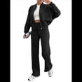 thumbnail image 2 of Conjuntos de Salón para Mujer, Conjunto Deportivo de 2 Piezas, Sudadera, Pantalón Deportivo de Pierna , Conjunto Deportivo A Juego Negro M, 2 of 10