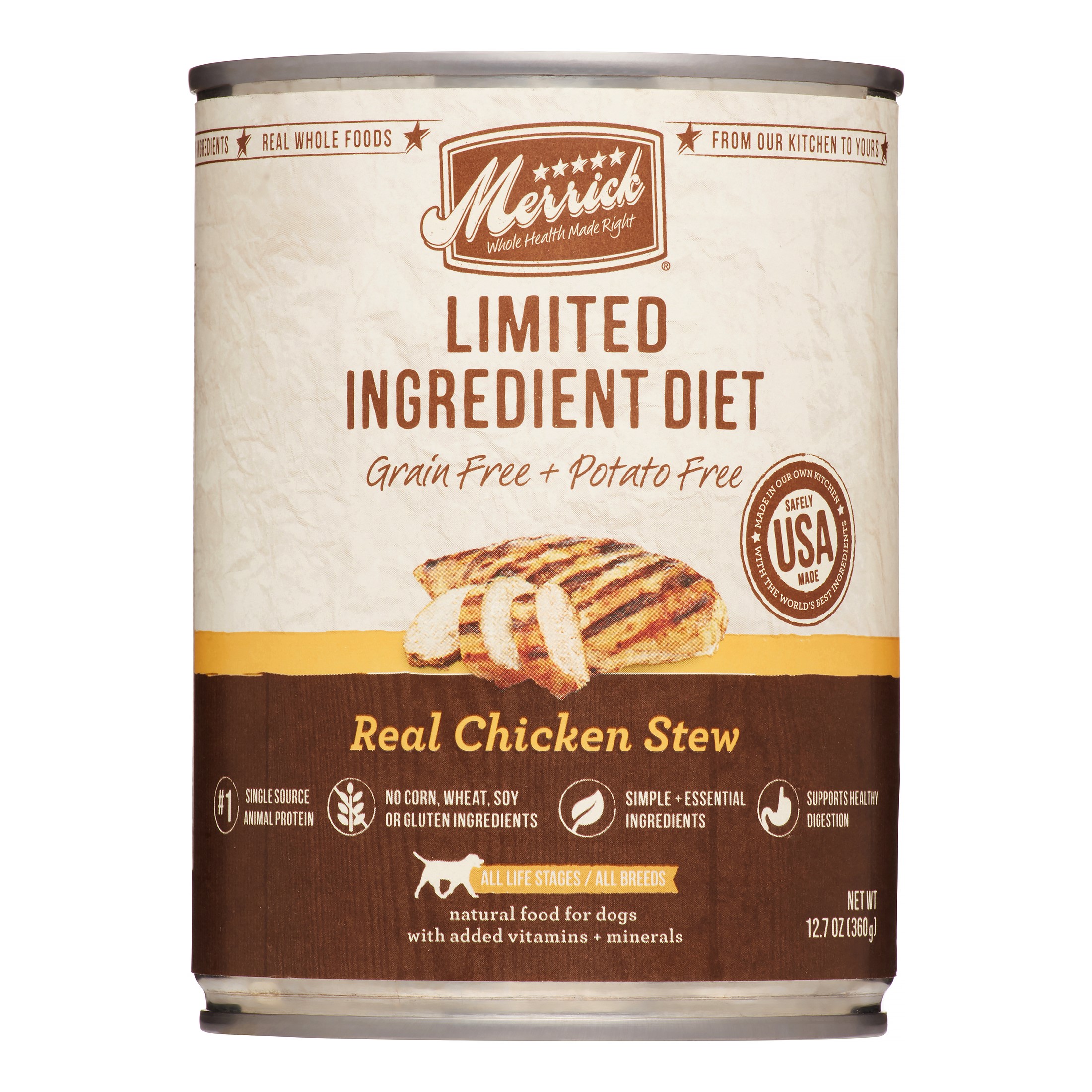 Merrick Limited Ingredient Diet GrainFree Real Chicken Stew Wet Dog
