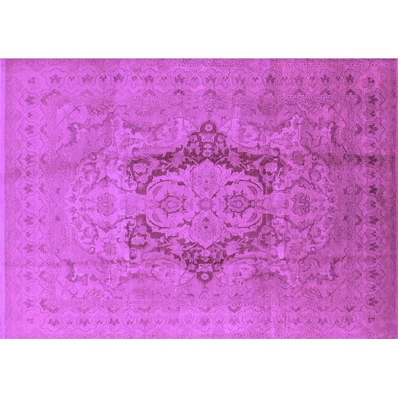 Ahgly Company Indoor Rectangle Oriental Purple Industrial Area Rugs, 8' x 12'