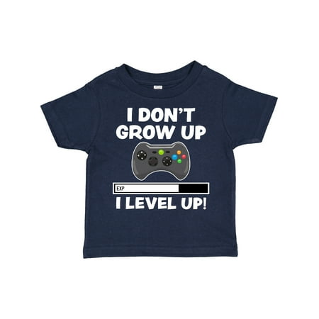

Inktastic I Dont Grow Up I Level Up with Game Controller Black Gift Toddler Boy or Toddler Girl T-Shirt