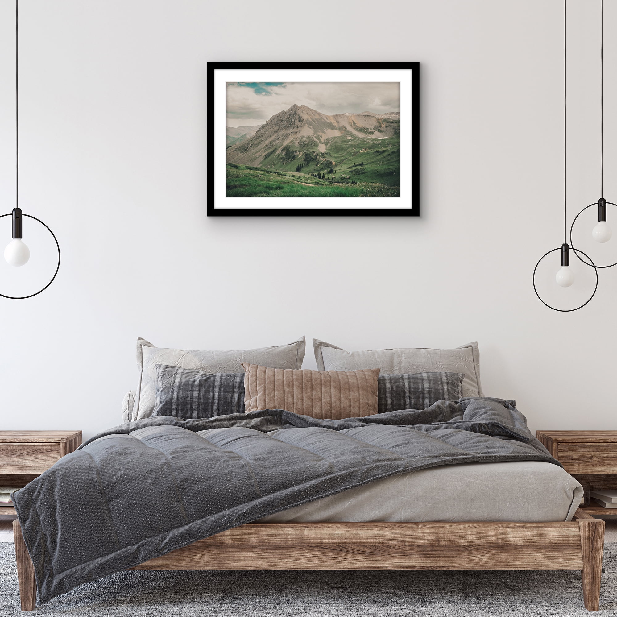 Americanflat 24x34 Poster Frame with Polished Plexiglass with 20x30 Mat Display Photo Epic Collection - Black