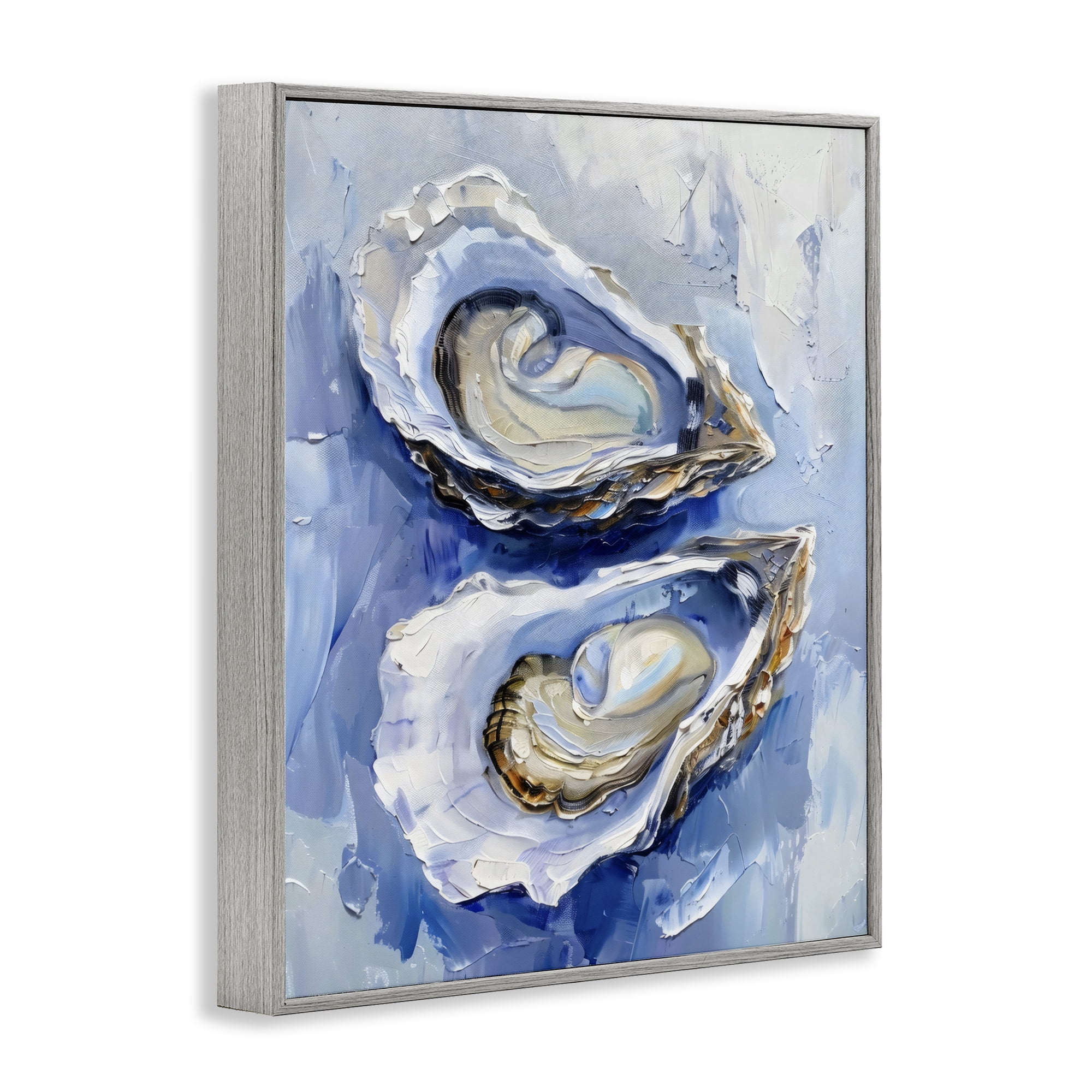 Stupell Industries Oysters On The Half Shell Gray Framed Giclee Art, design by Creative Studio