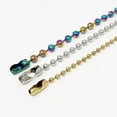 thumbnail image 5 of 16-36" Stainless Steel Bead Ball Necklace Silver Gold Multicolor 2/4/6/8/10Mm, 5 of 6