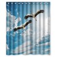 thumbnail image 1 of Cortina de ducha Impermeable ABPHQTO Graciosas Aves Volando En Cielo Azul 150x180 cm, 1 of 2