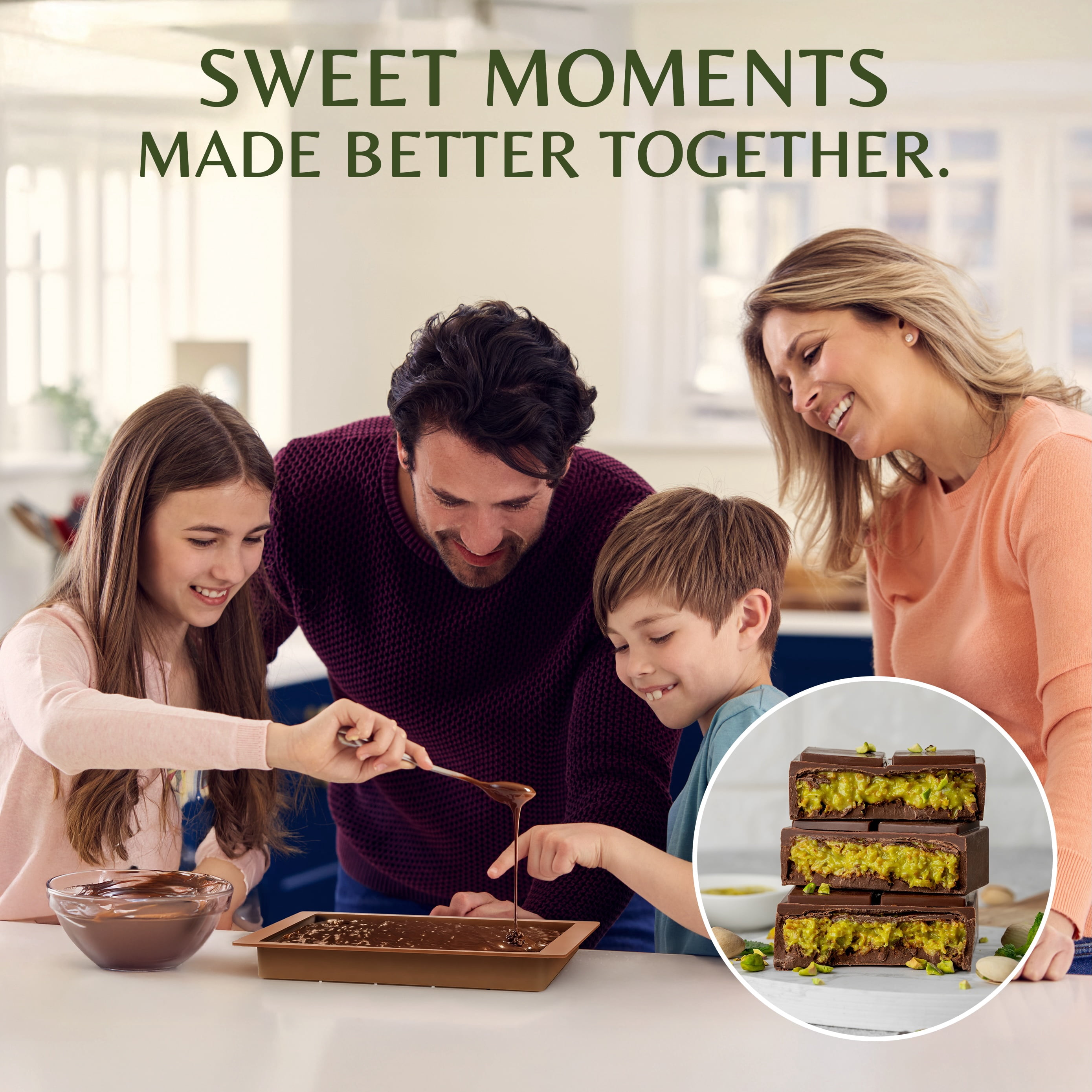 Dubai Chocolate Bar Kit Master Make at Home Set with Pistachio Cream, Tahini Mix, Dried Kataifi, Milk Chocolate Melting Wafers, Jumbo Bar Mold & Step-by-Step Guide