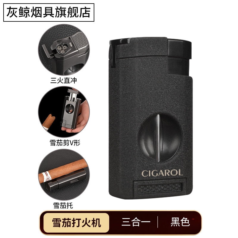 cigar lighter cigar lighter high-end three-in-one cigar special lighter cigar windproof lighter