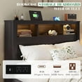 thumbnail image 6 of VanAcc Farmhouse Queen Size Bed Frame with Storage Bookcase Headboard and Footboard, Storage Wood Platform Bed Frame with Wood Slats Support, Black, 6 of 6