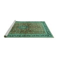 thumbnail image 2 of Ahgly Company Machine Washable Indoor Round Persian Turquoise Blue Traditional Area Rugs, 3' Round, 2 of 4