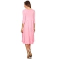 thumbnail image 4 of Women's Casual Basic Comfy 3/4 Sleeve Flare A-line Midi Long Maxi Dress, 4 of 6