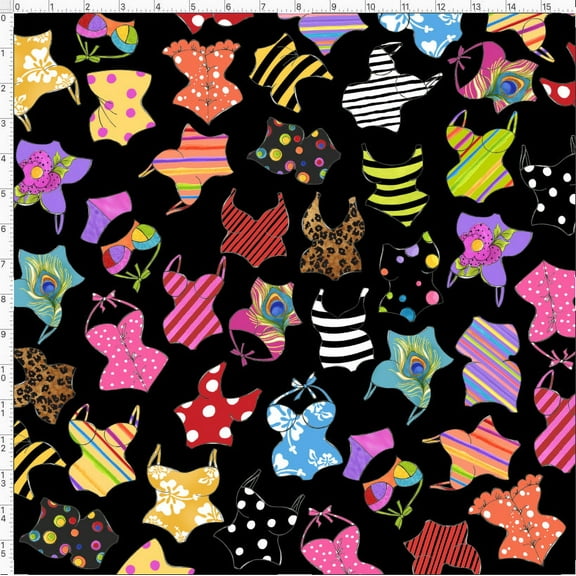 Assorted Suits Black Fabric Yard