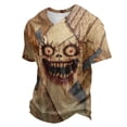 thumbnail image 2 of T Shirts for Men Halloween Print Short Sleeve V Neck Tees Pull on Funny Causal Shirts, 4XL, 2 of 7