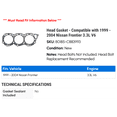 thumbnail image 2 of Head Gasket - Compatible with 1999 - 2004 Nissan Frontier 3.3L V6 2000 2001 2002 2003, 2 of 2