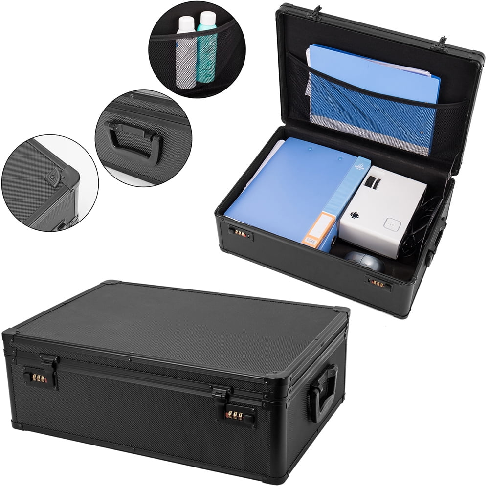 Storage Box for Home, Locking Storage File Box for Office, Black