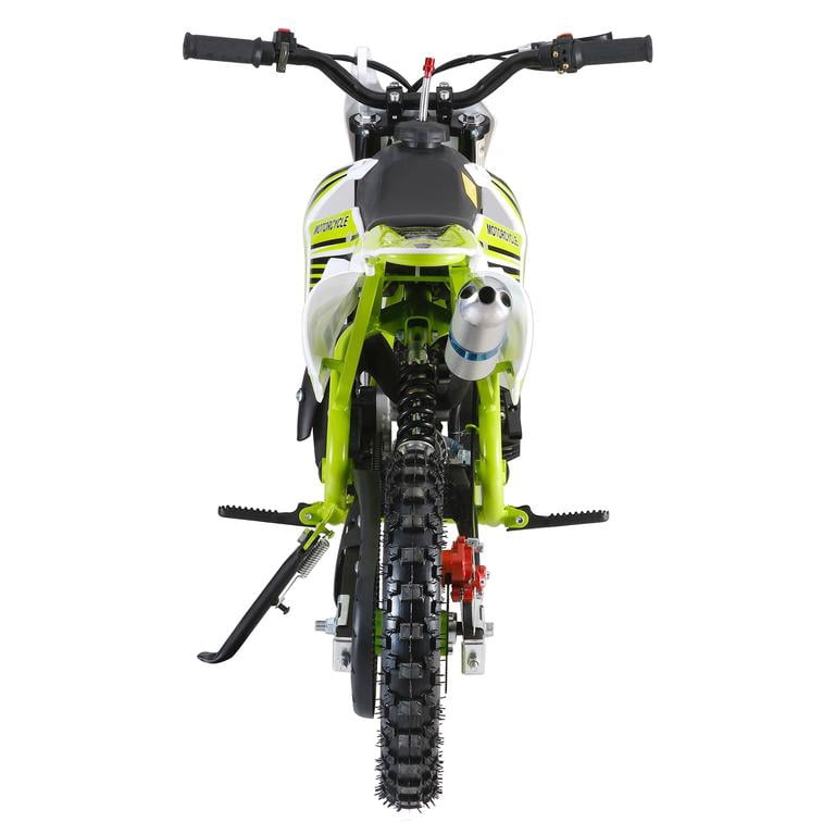 Dirt Bikes 49cc 2-Stroke, Dirt Bike for Kids Pull Start Off-Road Motorcycle 30KM/H Shock Absorption Green