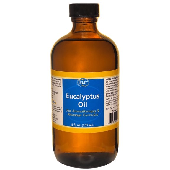 Baar 100% Steam-Distilled Eucalyptus Essential Oil, 8 oz