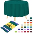 thumbnail image 1 of shiyou-Premium Nappe en Plastique Jetable Turquoise (2 Pack) Nappe Ronde (84 Po) Nappe de Fête Jetable, Nappe Ronde Parfaite pour Toute Table jusqu'à 6 Pieds, 1 of 4