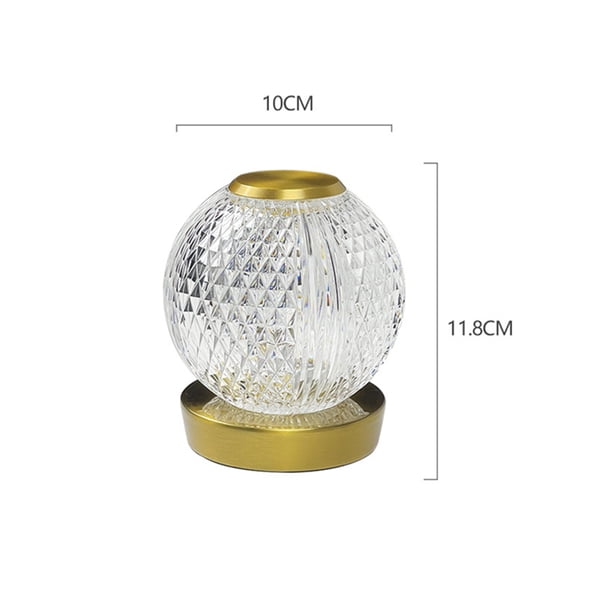 Lámpara De Escritorio Lámpara de mesita de noche LED de cristal acrílico de mesa de soporte inalámbrico para patio de jardín Sywqhk Para estrenar