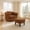Brown, variant on Avobird Living Room Chair With Ottoman Set, Chenille Barrel Armchair with Removable Back Pillow & 2 Armrest Covers, Brown
