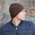 thumbnail image 5 of TELOLY Winter Hats for Men,Flexible Stretch Fit Winter Hat,Adapts Head Shape Beanie for Men,Coffee, 5 of 5