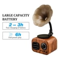 thumbnail image 3 of Altavoz retro con diseño de fonógrafo, conexión Bluetooth y ranura para tarjeta TF, ideal para uso en interiores y exteriores. Disponible en acabado de madera amarilla, con batería recargable de, 3 of 6