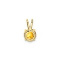 thumbnail image 3 of 14k Yellow Gold Citrine Pendant Necklace for Women, Round Faceted Solitaire Gemstone, Minimalist November Birthstone, Fine Dainty Jewelry Accessory, 3 of 6