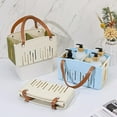 thumbnail image 3 of Portable Shower Caddy Collapsible Plastic Shower Basket Tote with Handles Removable Divider, Cleaning Caddy Storage Organizer for Bathroom College Dorm (Blue) 11.02x7.09x6.5", 3 of 8