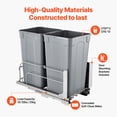 thumbnail image 3 of Under Sink Pull Out Trash Can, 27 Quart Dual Bin with Soft-Close Slides, Heavy-Duty Recycling&Garbage Container for Kitchen Cabinet (Grey), 3 of 12