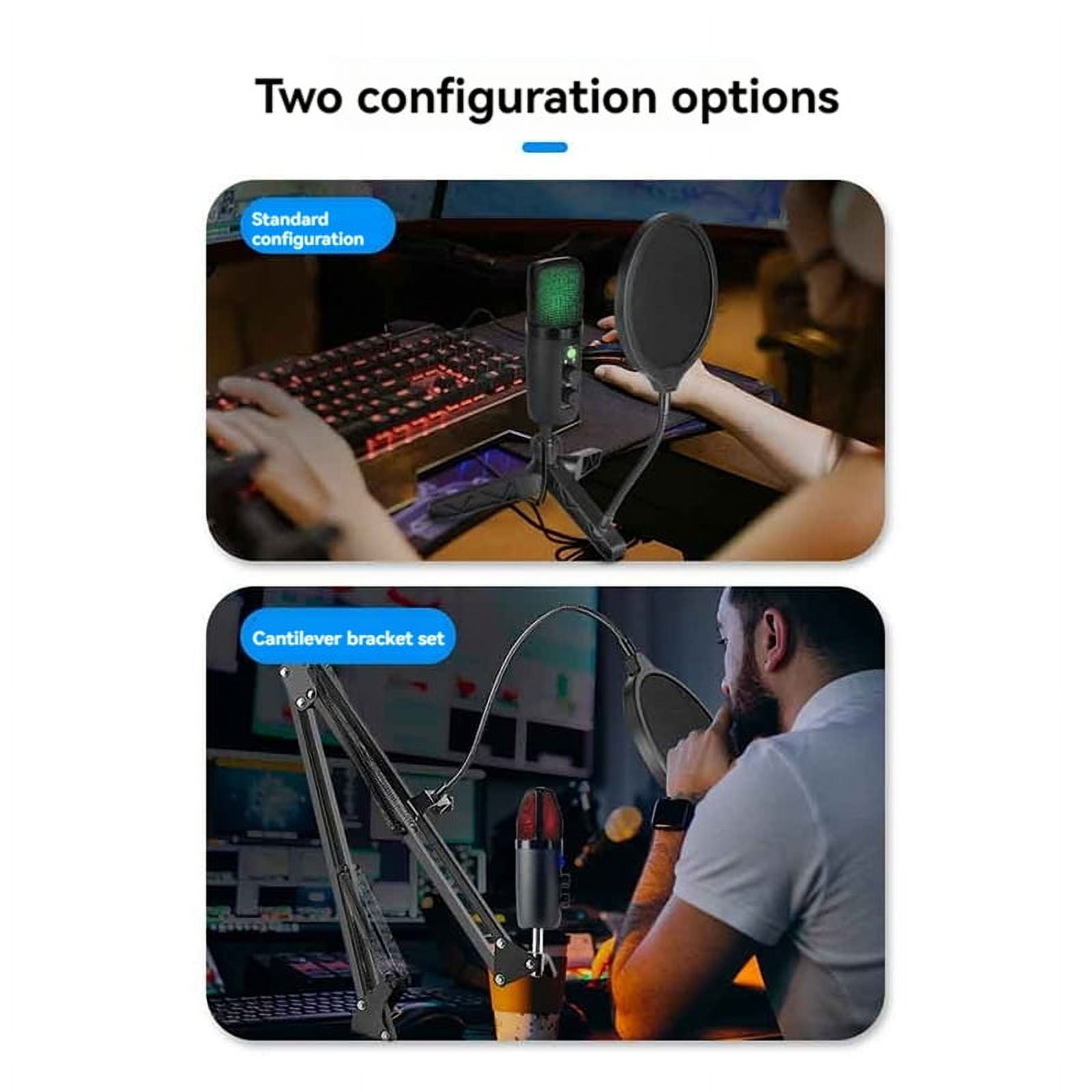 USB Microphone Condenser Gaming Mic for PC with Brilliant RGB Lighting High Configuration