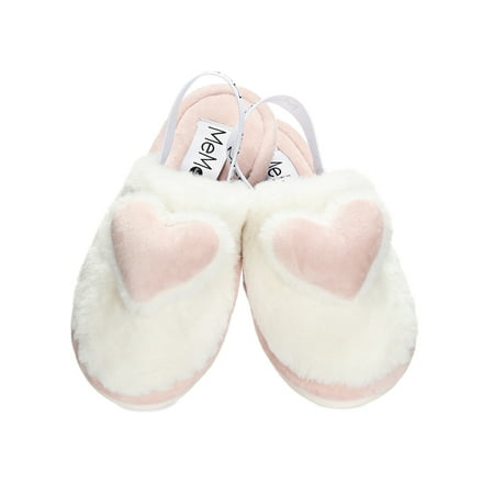 

MeMoi Kids 3D Plush Heart Non-Skid Slippers