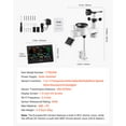thumbnail image 4 of VEVOR 7-in-1 Wireless Weather Station, 7.5-Inch VA Display, Solar Powered Outdoor Sensor, Rain Gauge, Indoor Outdoor for Weather Forecast, Temperature, Humidity, Wind Speed and Direction (No WiFi), 4 of 9