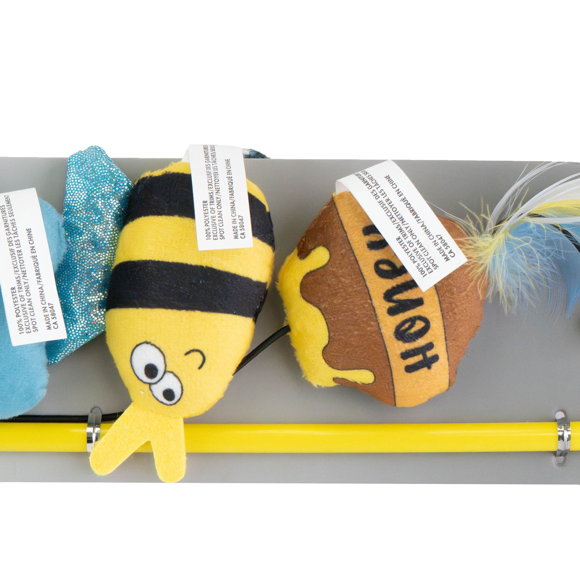 One Paw, Jouet Dangleur au Miel, Lot de 3, Canne et Jouets en Peluche pour Chat