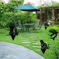 thumbnail image 4 of Estatuas de gato para jardín, paquete de 4, repelentes de pájaros, silueta de gato negro, estatuas decorativas para exteriores, estacas de animales para decoración de patio y adornos de, 4 of 8