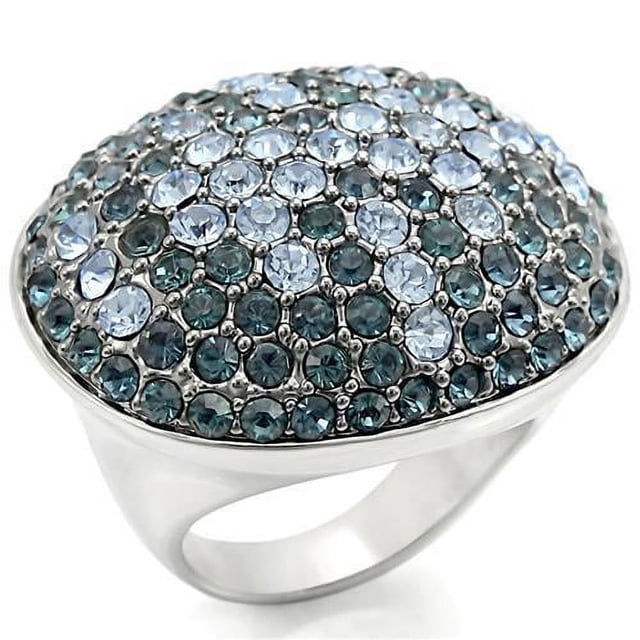 Bague en Laiton Rhodium + Ruthénium avec Cristal de Qualité Supérieure en Saphir Clair pour Femmes Style Pierre Saphir Clair 0W347 Taille 5