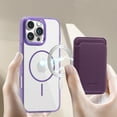 thumbnail image 3 of For iPhone 16 Magnetic Clear Wallet Phone Case,Magnetic Detachable Card Holder,Compatible with Mag-Safe,Military-Grade Protection,Shockproof Transparent Thin Fit Phone Case,Purple, 3 of 8