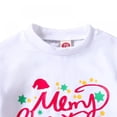 thumbnail image 3 of LOVEBAY Toddler Baby Girl Christmas Outfits Long Sleeve Letters Sweashirt Romper Bell Bottoms Pants Set Fall Winter Clothes Xmas 2PCS Winter Outfits, 3 of 8