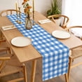 thumbnail image 3 of Blue Table Runner - 90 Inch Long, Kitchen Dining Table Runner Dresser Scarves, Country French Rustic Buffalo Plaid Modern Art Farmhouse Decor for Coffee Tables Wedding Party Banquet, 3 of 8